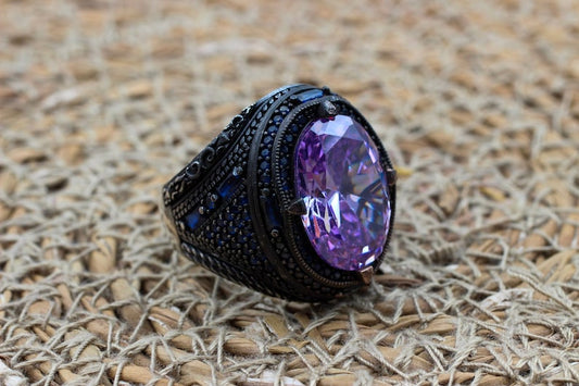 Amethyst Silver ring-Darklord