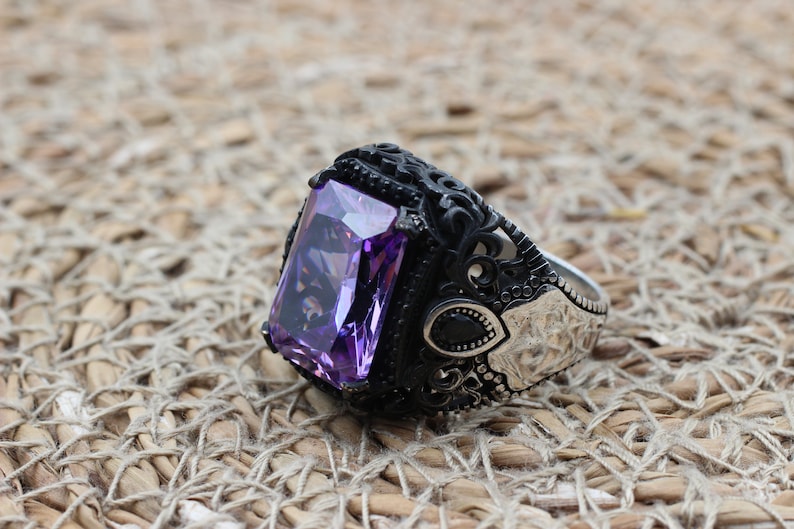 Amethyst Silver ring-Turkish