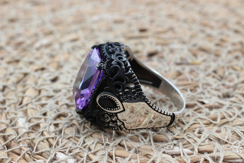 Amethyst Silver ring-Turkish