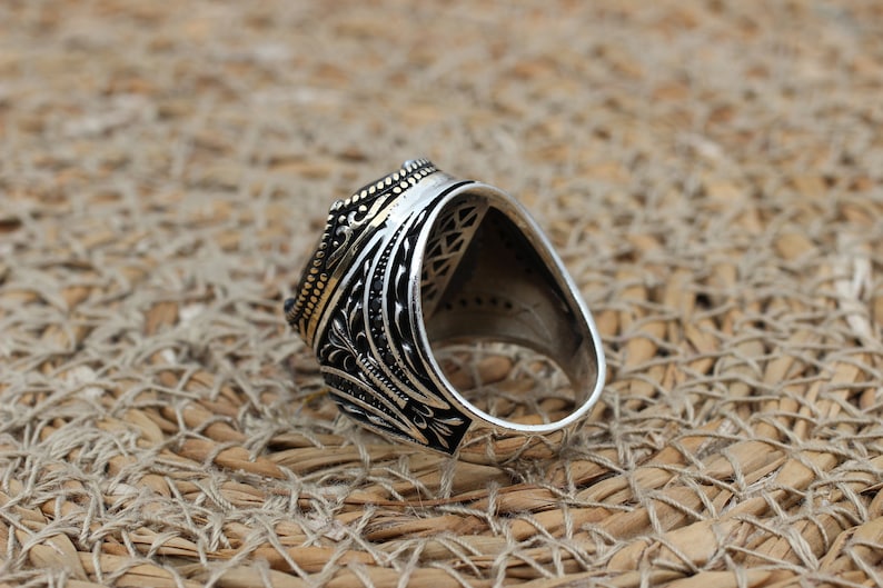 Onyx Silver ring-Eternal Flower