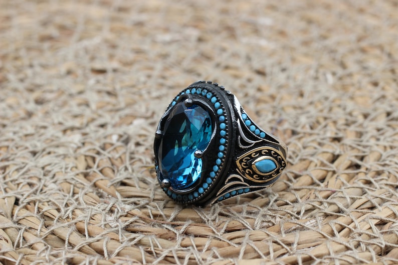 Aquamarine Silver ring-Mermaid