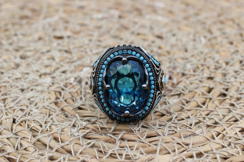 Aquamarine Silver ring-Mermaid