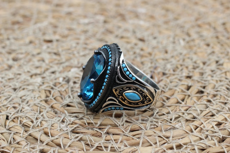 Aquamarine Silver ring-Mermaid