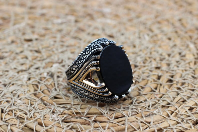 Onyx Silver ring-FaithShield