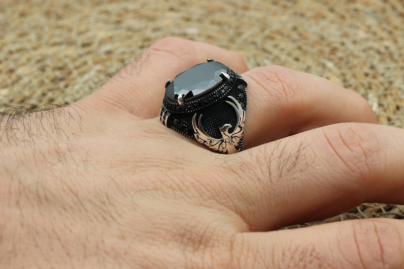 Onyx Silver ring-Predator