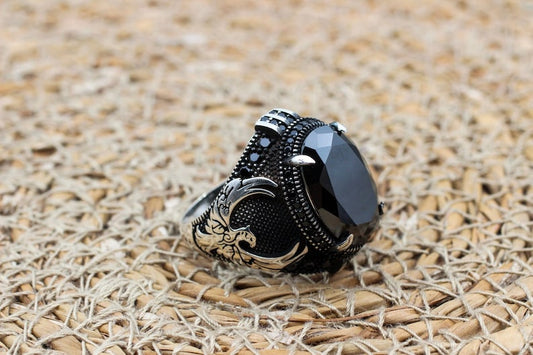 Onyx Silver ring-Predator