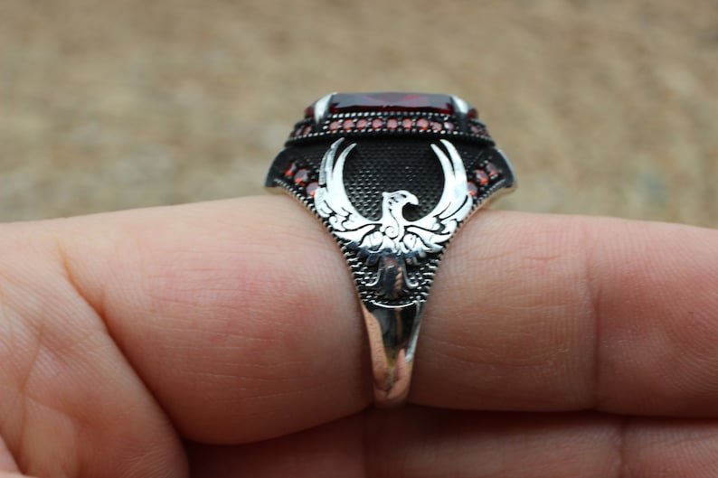 Ruby Silver ring-Predator