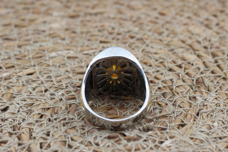 Citrine Silver ring for Men- Kingdom of güneş