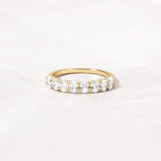 Oval Shaped Gold Plated CZ diamond ring