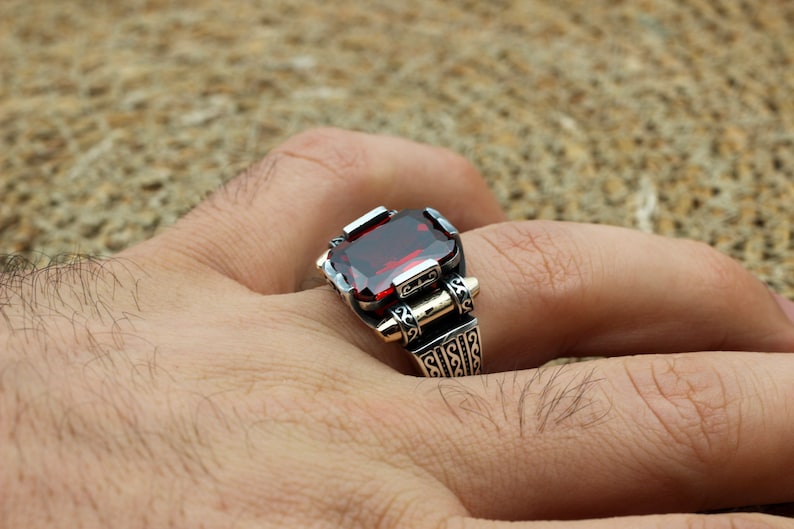 Ruby Silver Ring-Turkish