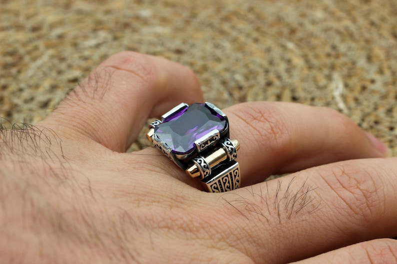 Amethyst Silver ring-Viking