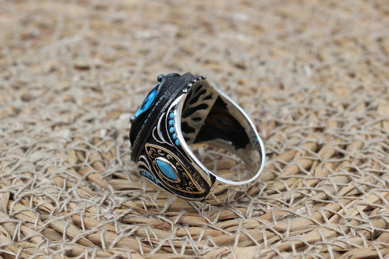 Aquamarine Silver ring-Mermaid