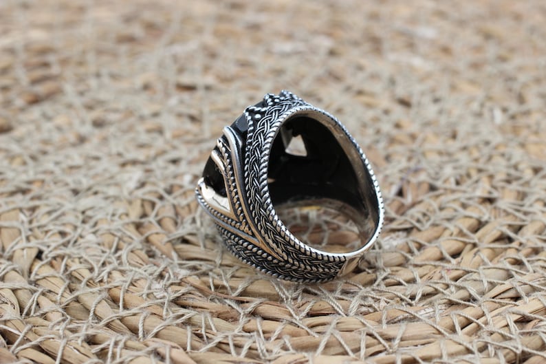 Onyx Silver ring-FaithShield