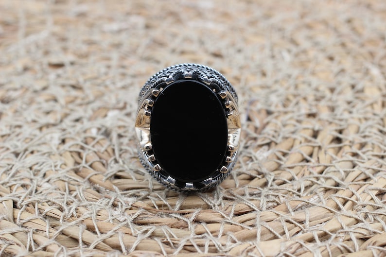 Onyx Silver ring-FaithShield