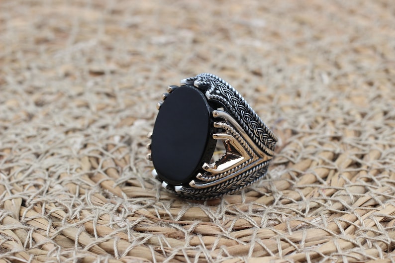 Onyx Silver ring-FaithShield