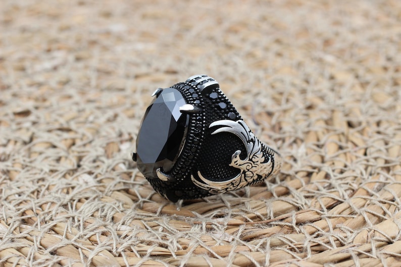 Onyx Silver ring-Predator