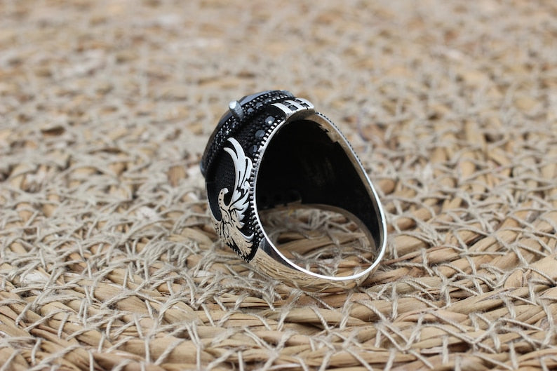 Onyx Silver ring-Predator