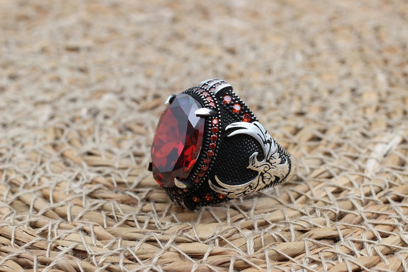 Ruby Silver ring-Predator