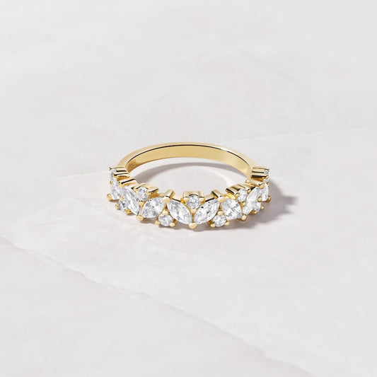 Marquise Gold Plated CZ Diamond ring