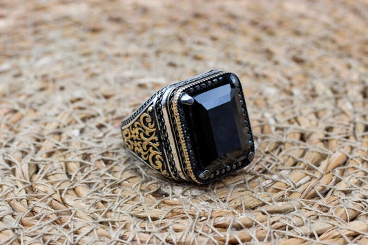 Onyx Silver ring-BlackVelvet