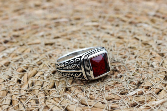 Ruby Silver Ring-Redflame