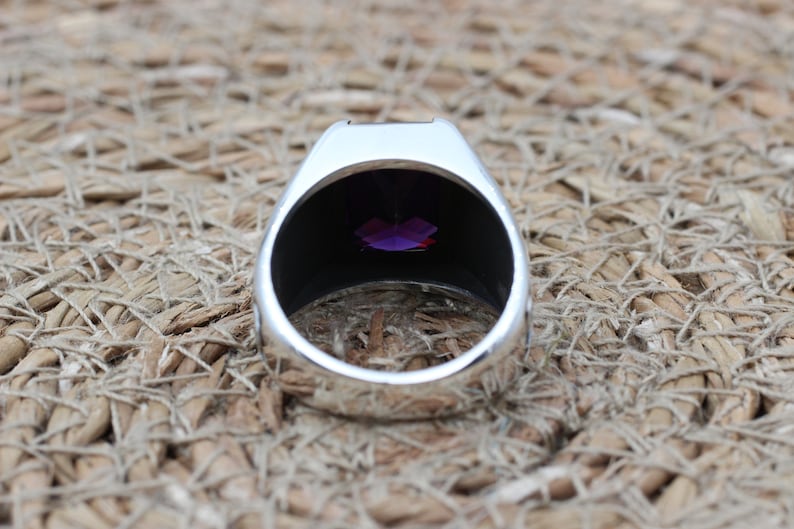 Amethyst Silver ring-Minimalist