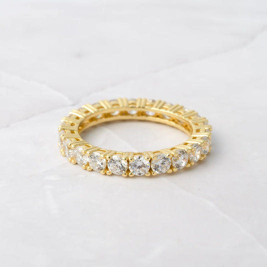 Eternity Gold Plated  CZ Diamond ring