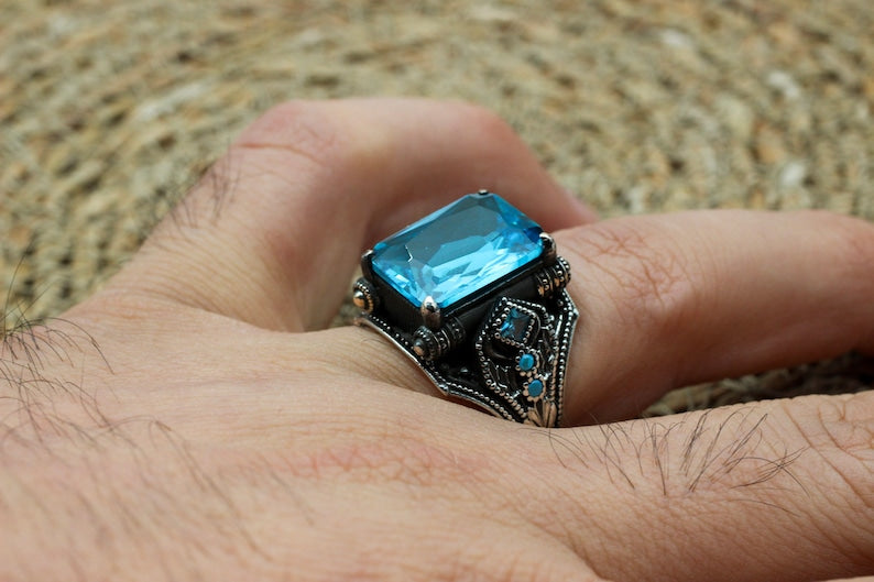 Aquamarine Silver ring-ClarityTide