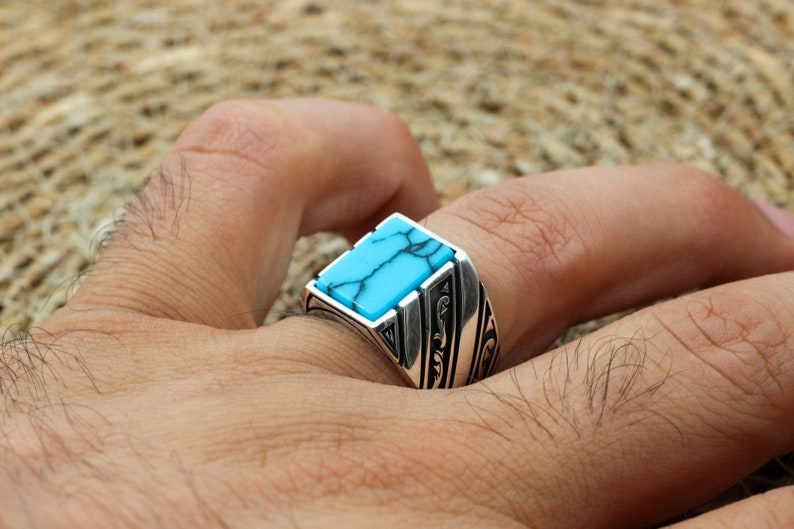 Turquoise Silver ring Gentlemen