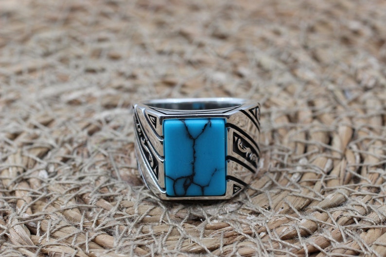 Turquoise Silver ring Gentlemen