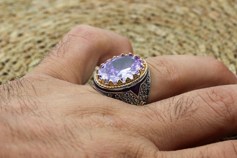 Amethyst Silver ring-Lavender