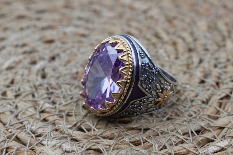 Amethyst Silver ring-Lavender