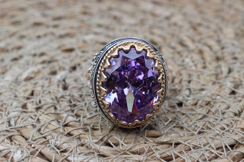 Amethyst Silver ring-Lavender