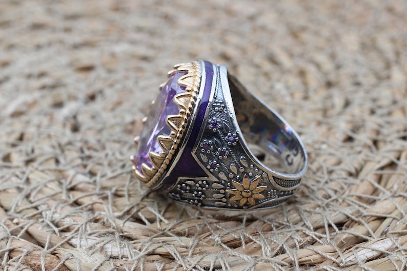 Amethyst Silver ring-Lavender