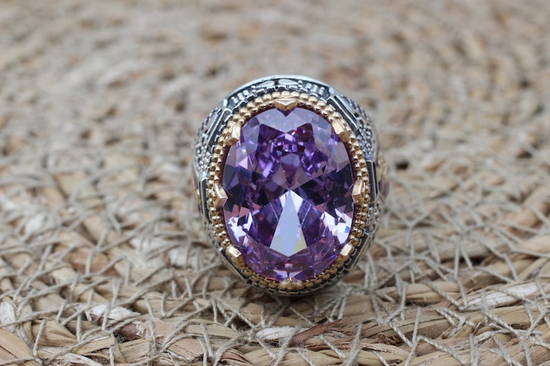 Amethyst Silver ring-Ottoman Design