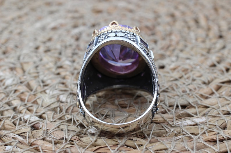 Amethyst Silver ring-Ottoman Design