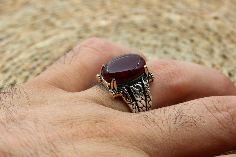 Aqeeq Silver ring for Men Prince of persia