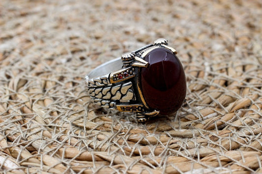 Aqeeq Silver ring for Men Prince of persia