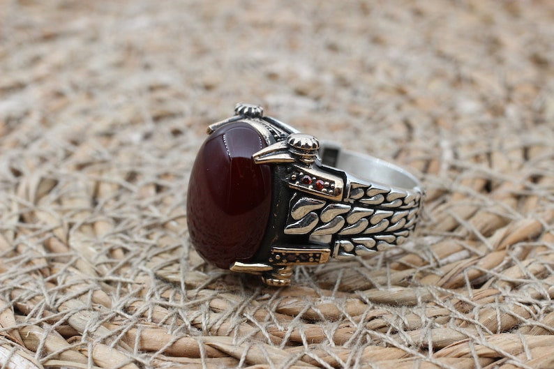 Aqeeq Silver ring for Men Prince of persia