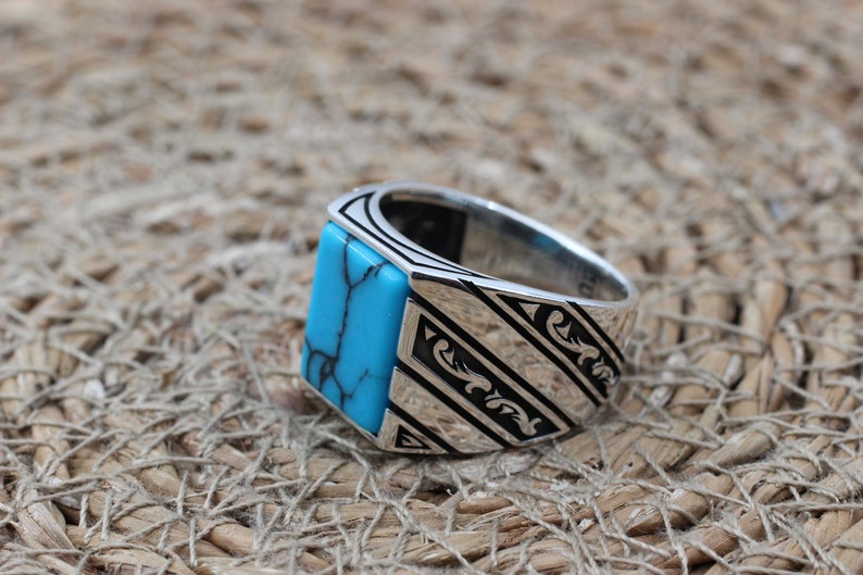 Turquoise Silver ring Gentlemen