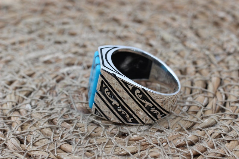 Turquoise Silver ring Gentlemen