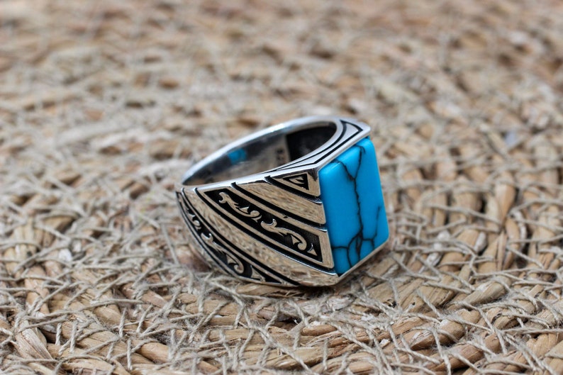 Turquoise Silver ring Gentlemen