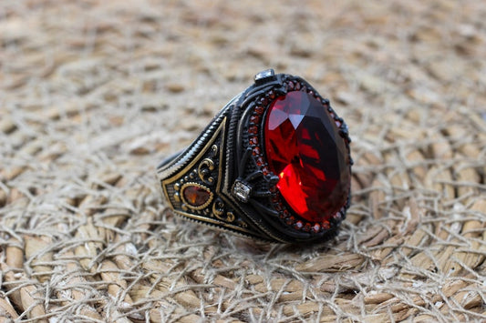 Ruby Silver Ring-Ruby Flame