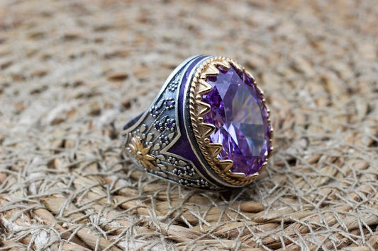 Amethyst Silver ring-Lavender