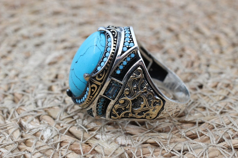 Turquoise Silver ring Majesty