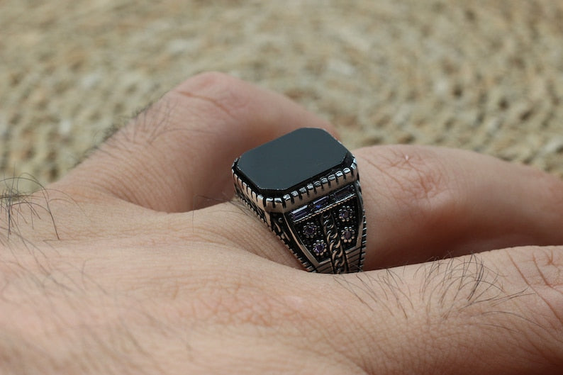 Onyx Silver ring-IstanbulTreasures