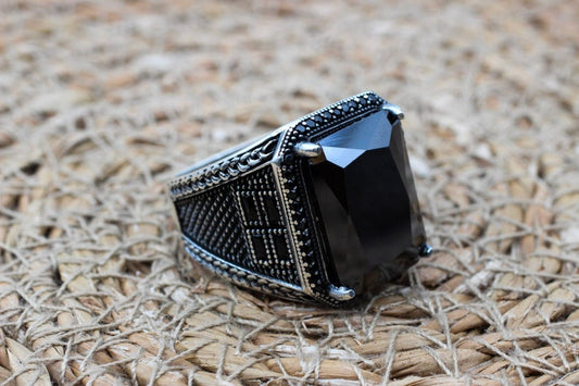 Onyx Silver ring-Men Edition