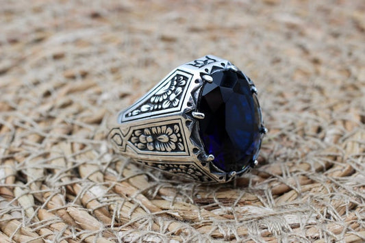 Sapphire Ring Silver-Ice Crystal