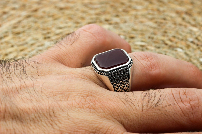 Aqeeq Silver ring for Men Energize