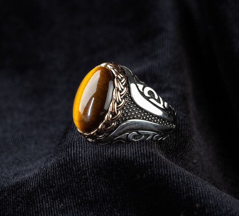 Tiger eye Silver ring Honor